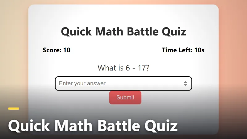 Quick Math Battle Quiz